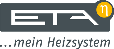 Logo von ETA mit dem Slogan „...mein Heizsystem“.